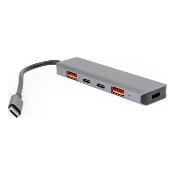 USB-C-hub 5-in-1 met Power Delivery 100 W