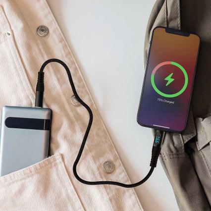 USB-C-kabel met LED-display 100W 1m