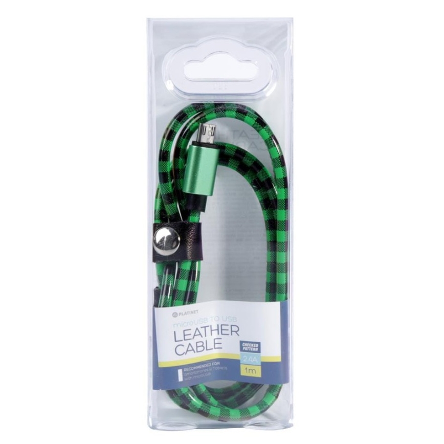 USB Kabel USB A / Micro USB Verbinding 1m groen