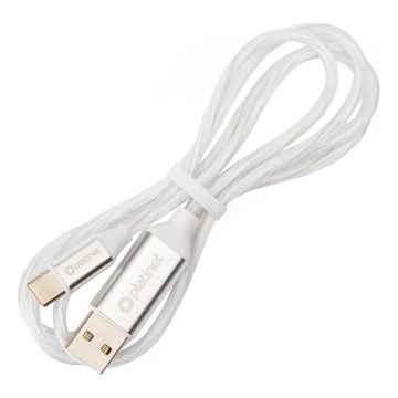 USB-kabel USB-A / USB-C verbindingsstuk met LED achtergrondverlichting 18W 1m wit