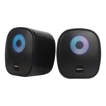 USB Speakers met RGB achtergrondverlichting 2x3W/5V zwart