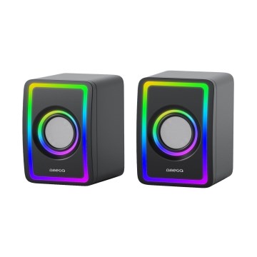 USB Speakers met RGB achtergrondverlichting 2x3W/5V zwart