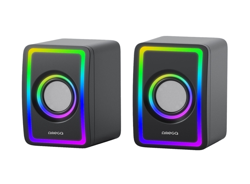 USB Speakers met RGB achtergrondverlichting 2x3W/5V zwart
