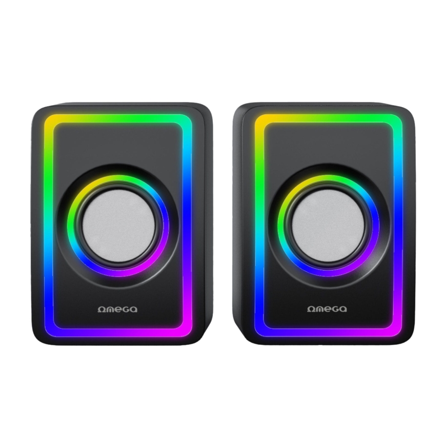 USB Speakers met RGB achtergrondverlichting 2x3W/5V zwart