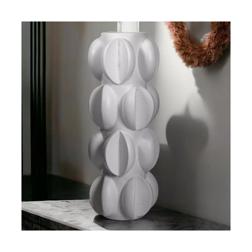 Vaas 37 x 19 cm, hars / mat wit