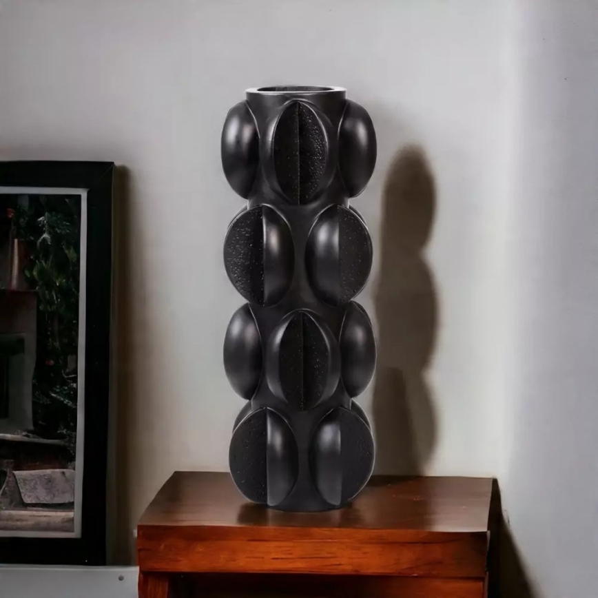 Vaas 37x15 cm, hars/mat zwart
