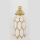 Vaas van keramiek 31x12,5 cm goud/wit