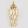 Vaas van keramiek 42,6x18,8 cm goud/wit