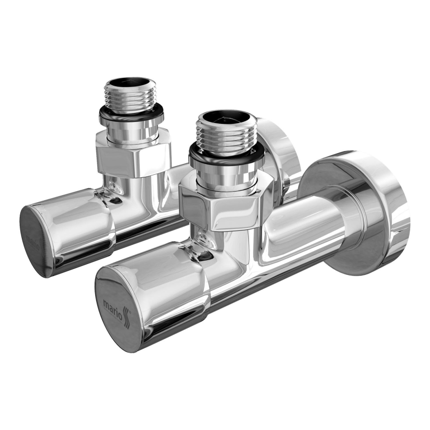 Vanne d'angle de contrôle ronde 2 pcs chrome brillant