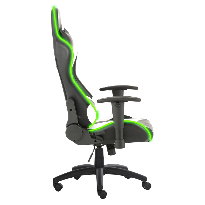 VARR Flash gaming Stoel met LED RGB achtergrondverlichting + afstandsbediening zwart wit