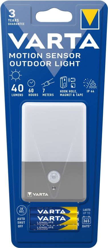 Varta 16634101421 - Lampe torche de camping avec détecteur LED/3xAAA IP44
