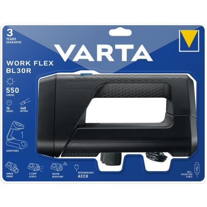 Varta 18684101401 - LED Draagbare zaklamp WORK FLEX LED/5W/5V 2600mAh IPX4