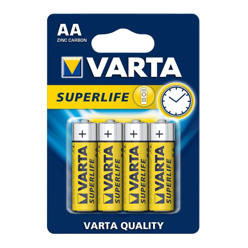 Varta 2006 - 4 pc Pile zinc-carbone SUPERLIFE AA 1,5V