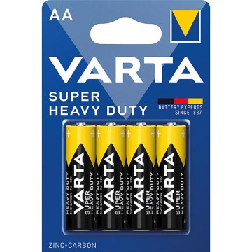 Varta 2006 - lot de 4 piles zinc-carbone SUPER HEAVY DUTY AA 1,5 V