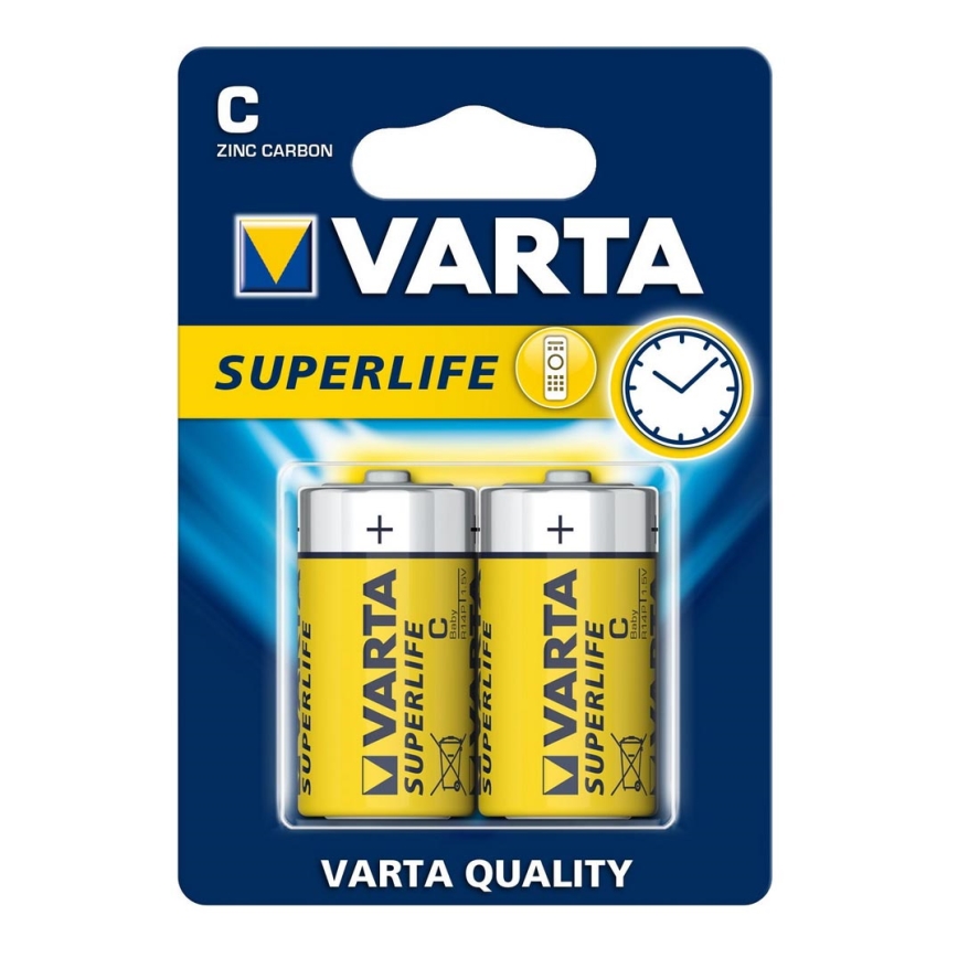 Varta 2014 - 2 pc Pile zinc-carbone SUPERLIFE C 1,5V