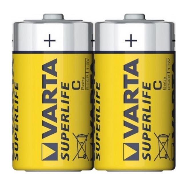 Varta 2014 - 2 st. Zink-koolstof batterij SUPERLIFE C 1,5V