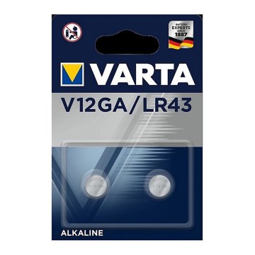 Varta 4278101402 Elektronica -2 stuks Alkaline knoopcelbatterij V12GA 1,5V