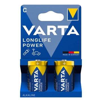 Varta 4914121422 - 2 pcs Pile alcaline LONGLIFE POWER LR14/C 1,5V