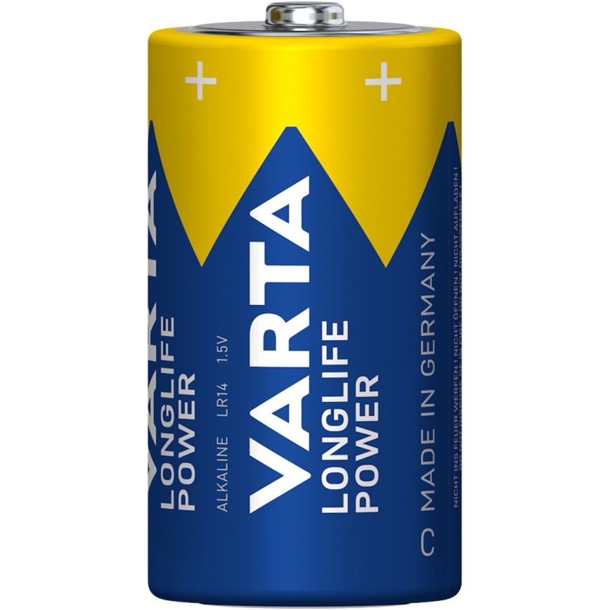 Varta 4914121422 - 2 pcs Pile alcaline LONGLIFE POWER LR14/C 1,5V