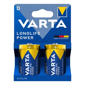 Varta 4920121422 - 2 pcs Pile alcaline LONGLIFE POWER LR20/D 1,5V