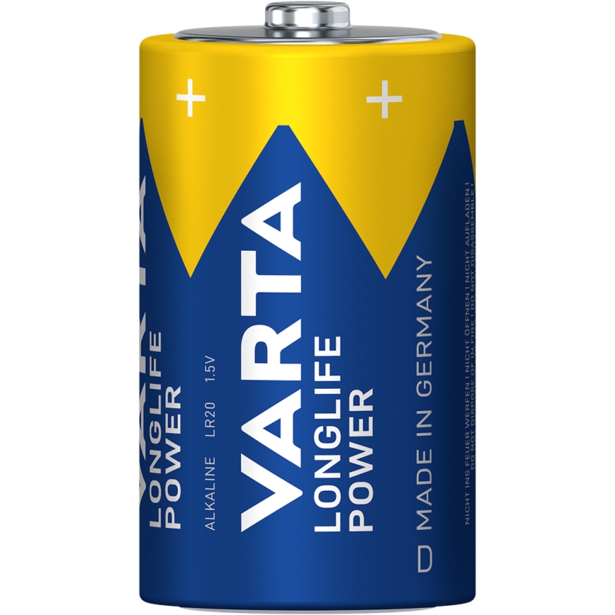Varta 4920121422 - 2 pcs Pile alcaline LONGLIFE POWER LR20/D 1,5V