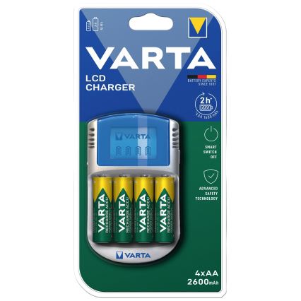 Varta 57070201451 - LCD Batterijlader 4xAA/AAA 2600mAh 5V