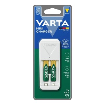 Varta 57656201421 - Chargeur de piles 2xAA/AAA 800 mAh 230V