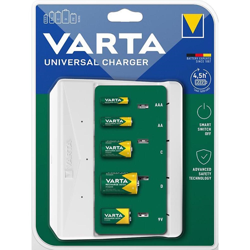 Varta 57658101401 - Oplader voor oplaadbare batterijen AA/AAA/C/D/9V