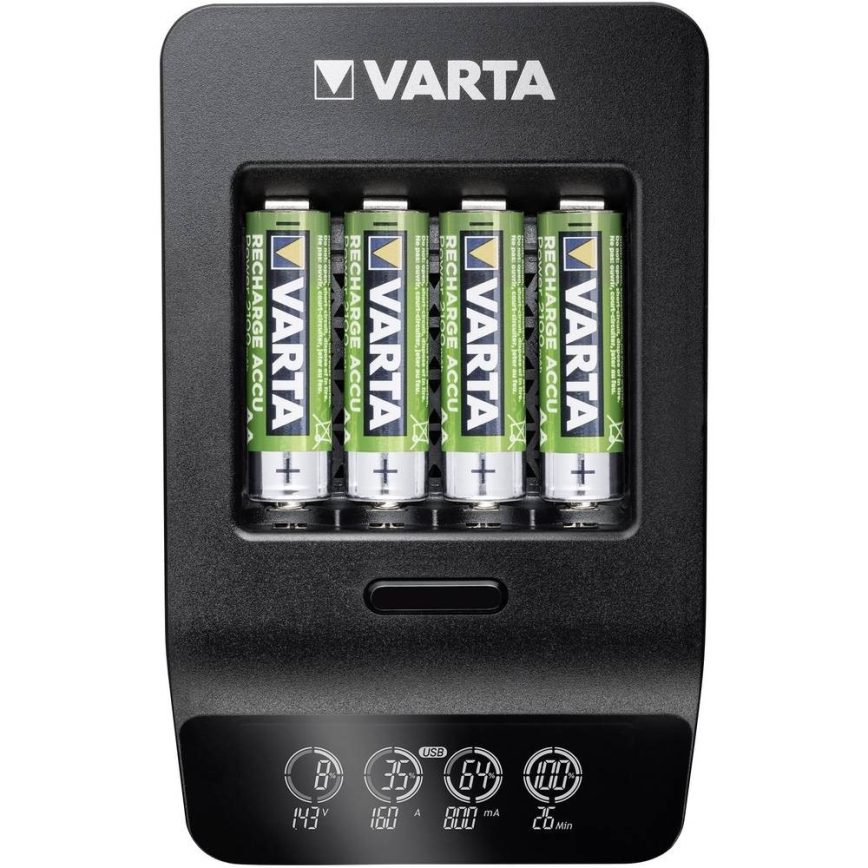 VARTA 57684 - LCD Slimme batterijlader 4xAA/AAA oplaadtijd 1,5u