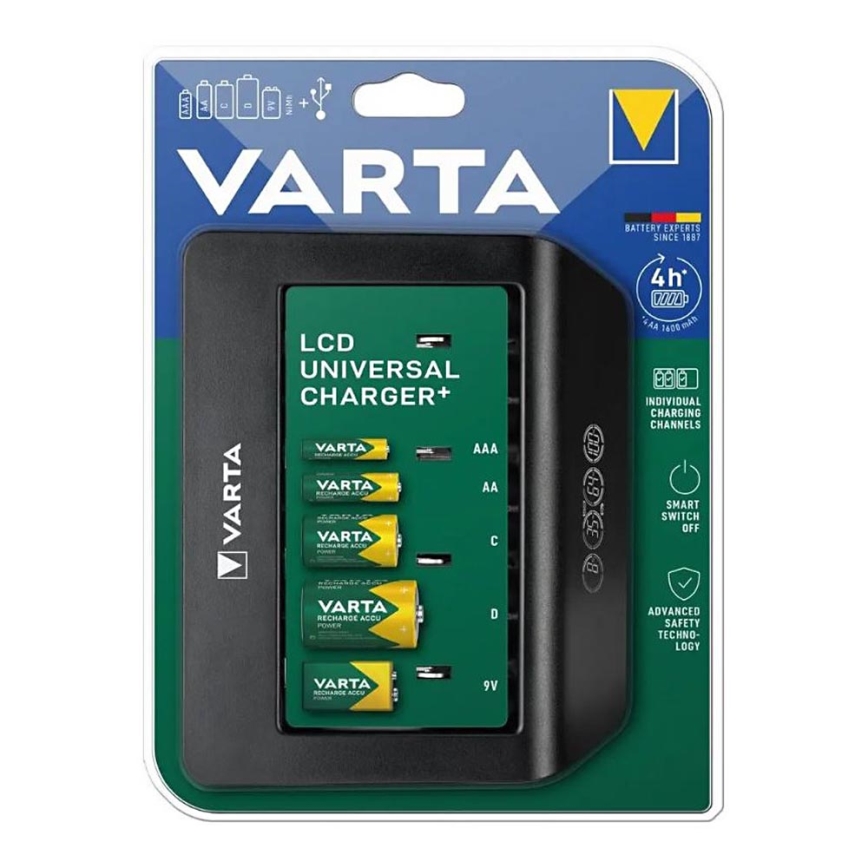 Varta 57688101401 - LCD Universal batterij charger 230V