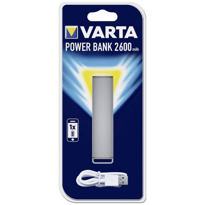 Varta 57959 - Power Bank 2600mAh/3,7V grijs