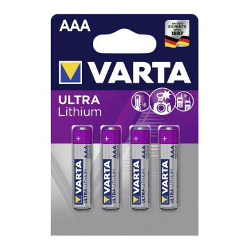 Varta 6103301404-4 st. Lithiumbatterij ULTRA AAA 1,5V