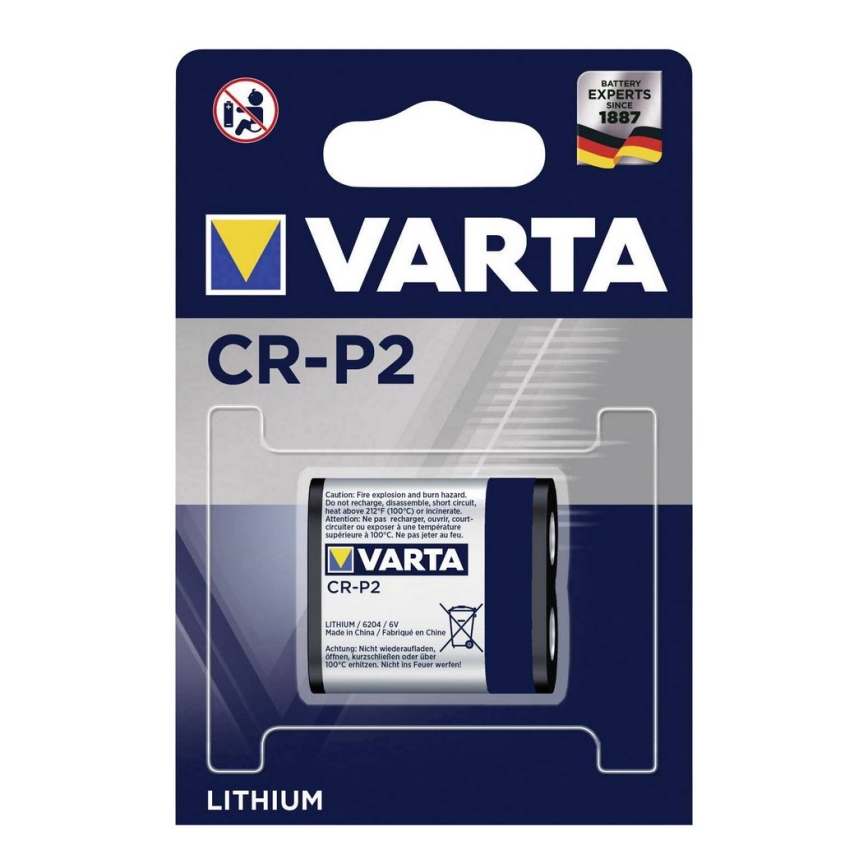 Varta 6204301401 - 1 pc Lithium foto batterij CR-P2 6V