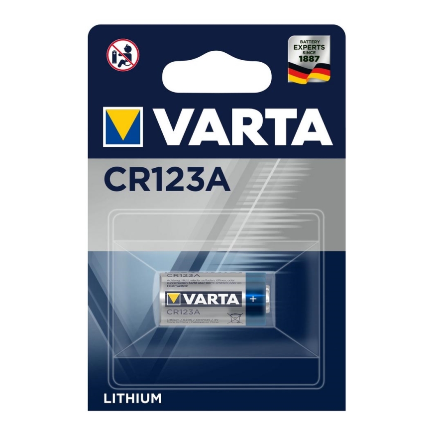 Varta 6205 - 1 st. Lithium batterij PHOTO CR 123A 3V