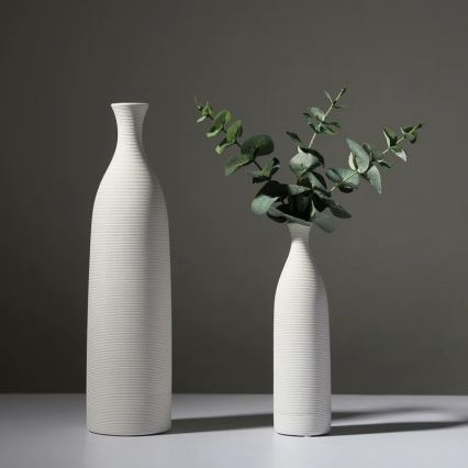 Vase en céramique 25 cm, blanc