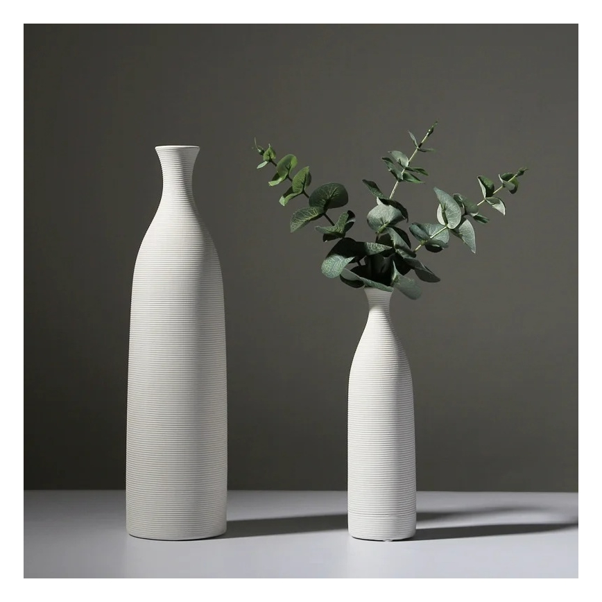 Vase en céramique 25 cm, blanc