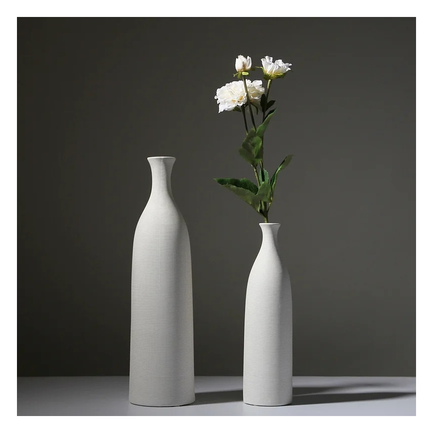 Vase en céramique 25 cm, blanc