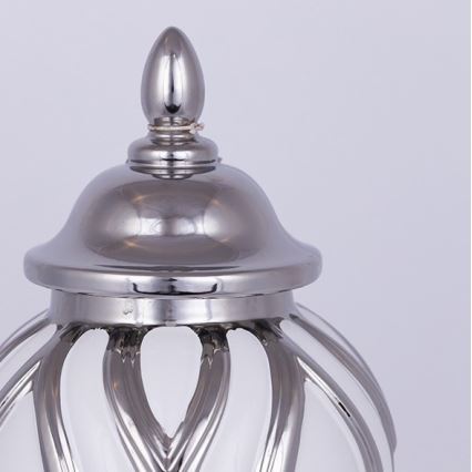 Vase en céramique 35x18,5 cm argent/blanc