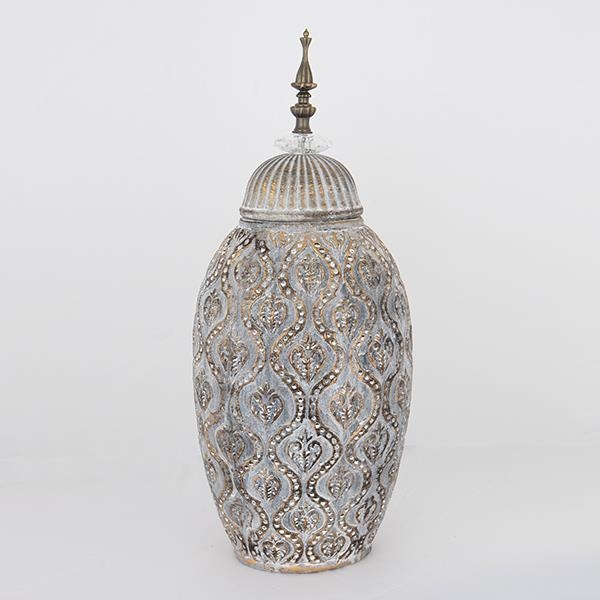 Vase en céramique 47x20,5x15,5 cm gris