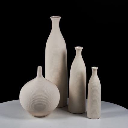 Vase en céramique blanc de 46 cm