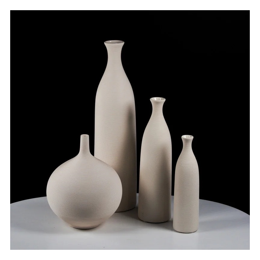 Vase en céramique blanc de 46 cm
