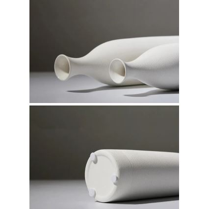 Vase en céramique blanc, hauteur 33 cm