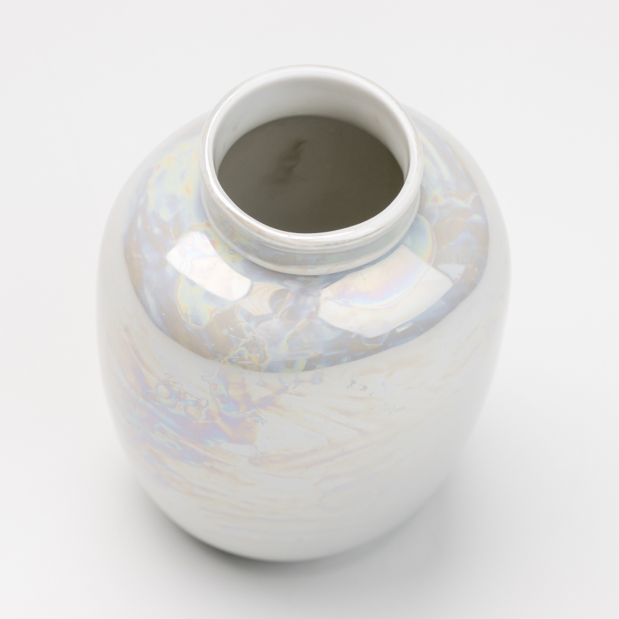 Vase en porcelaine 12,5x9 cm blanc nacré