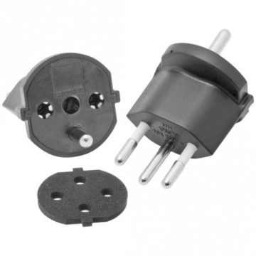 Vaste adapter voor Zwitserland SCHUKO/J 230V IP44 zwart