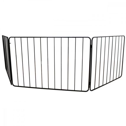 Veiligheidsbarrière voor open haard 74x280 cm zwart