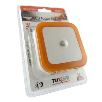 Veilleuse avec détecteur LED/0,5W/230V orange