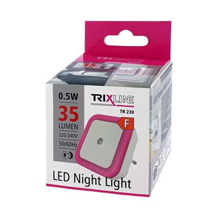 Veilleuse avec détecteur LED/0,5W/230V rose