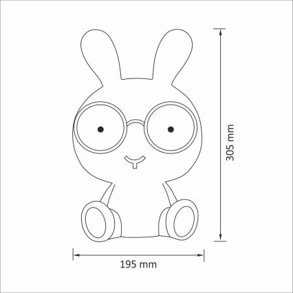 Veilleuse enfant à intensité variable LED/2,5W lapin bleu