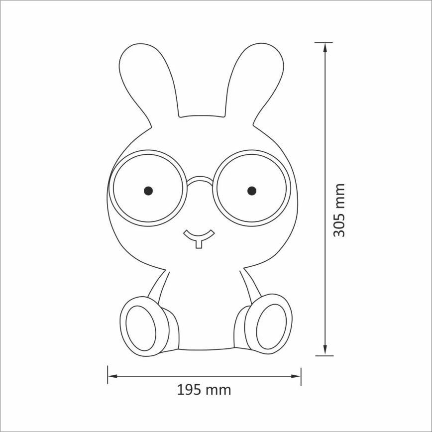 Veilleuse enfant à intensité variable LED/2,5W lapin bleu