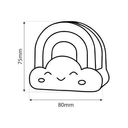 Veilleuse enfant LED/0,5W/230V arc en ciel